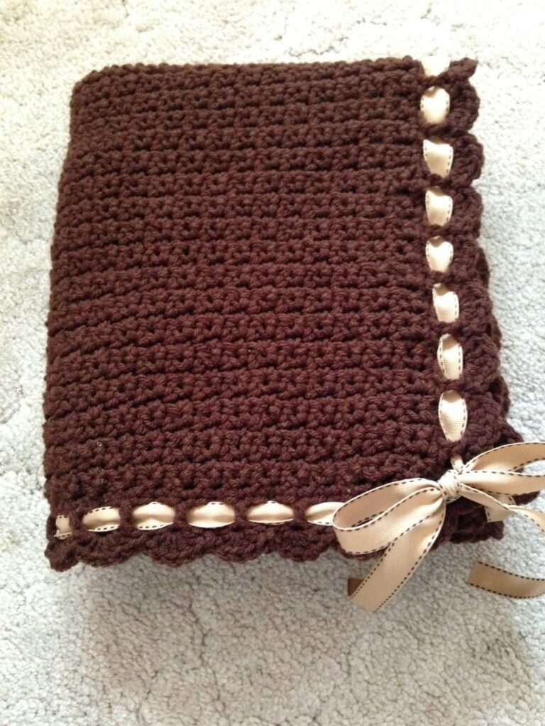 Chocolate Baby Blanket folded